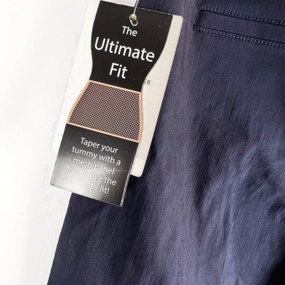 NWT Zac & Rachel Women's Slim Leg Short Dress Pants Size 10 Blue Pull On - Picture 5 of 7